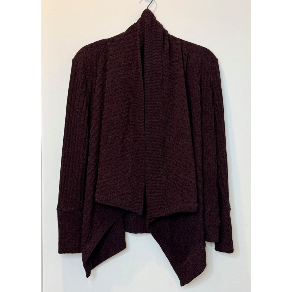 Athleta Women's Open Front Cardigan Burgundy Drape Hem Sweater Sz XXS - NWOT
